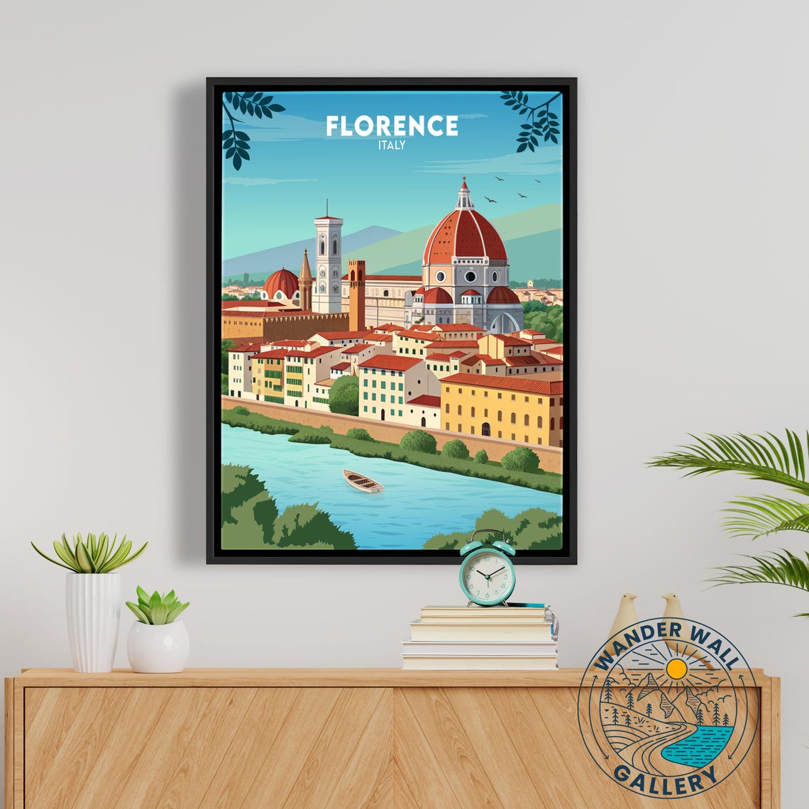 Florence Italy Duomo Red Dome Cathedral River Arno Skyline Poster - Image 5
