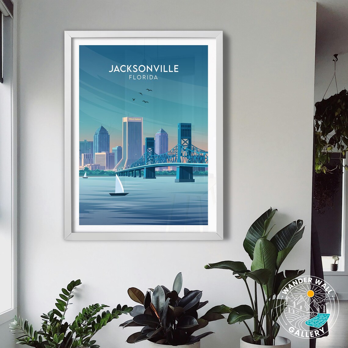 Jacksonville Florida Main Street Bridge Skyline Vintage Travel Poster - Image 3