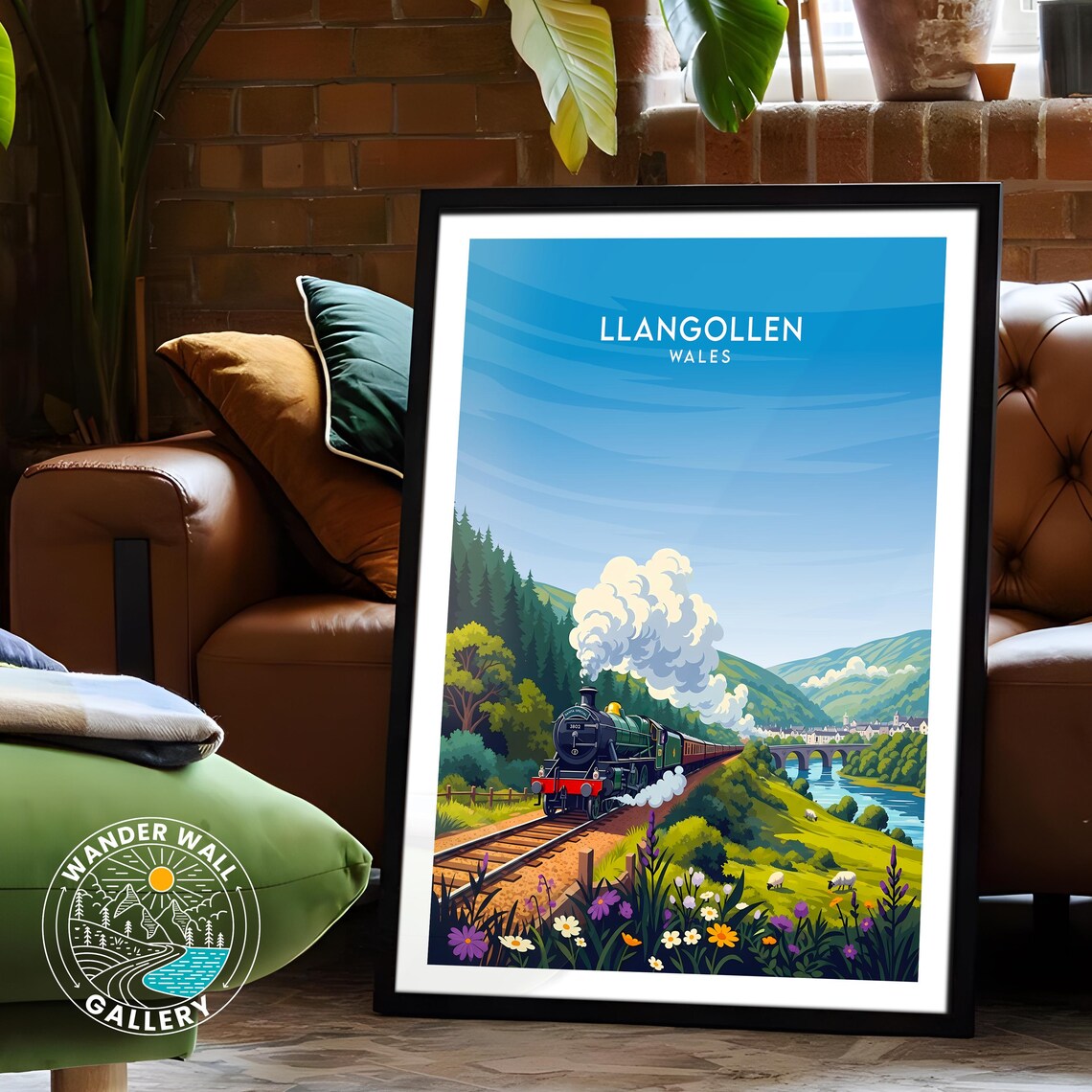 Llangollen Wales Vintage Steam Train Valley Retro Travel Poster - Image 6
