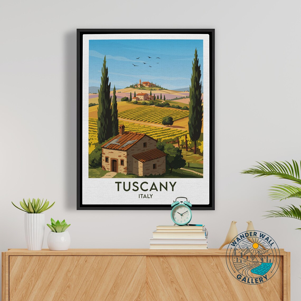 Tuscany Italy Cypress Trees Vineyard Villa Golden Fields Travel Poster - Image 5