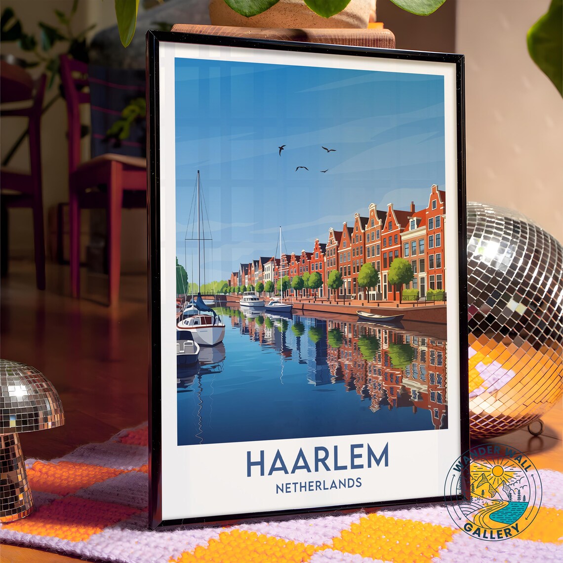 Haarlem Netherlands Canal Gabled Houses Vintage Travel Poster - Image 4