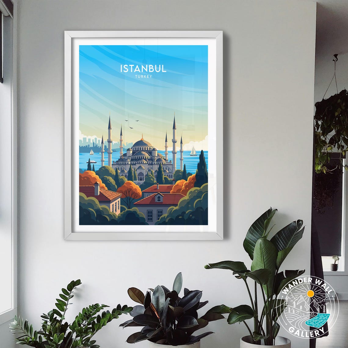 Istanbul Turkey Blue Mosque Sultanahmet Six Minarets Waterfront Poster - Image 3