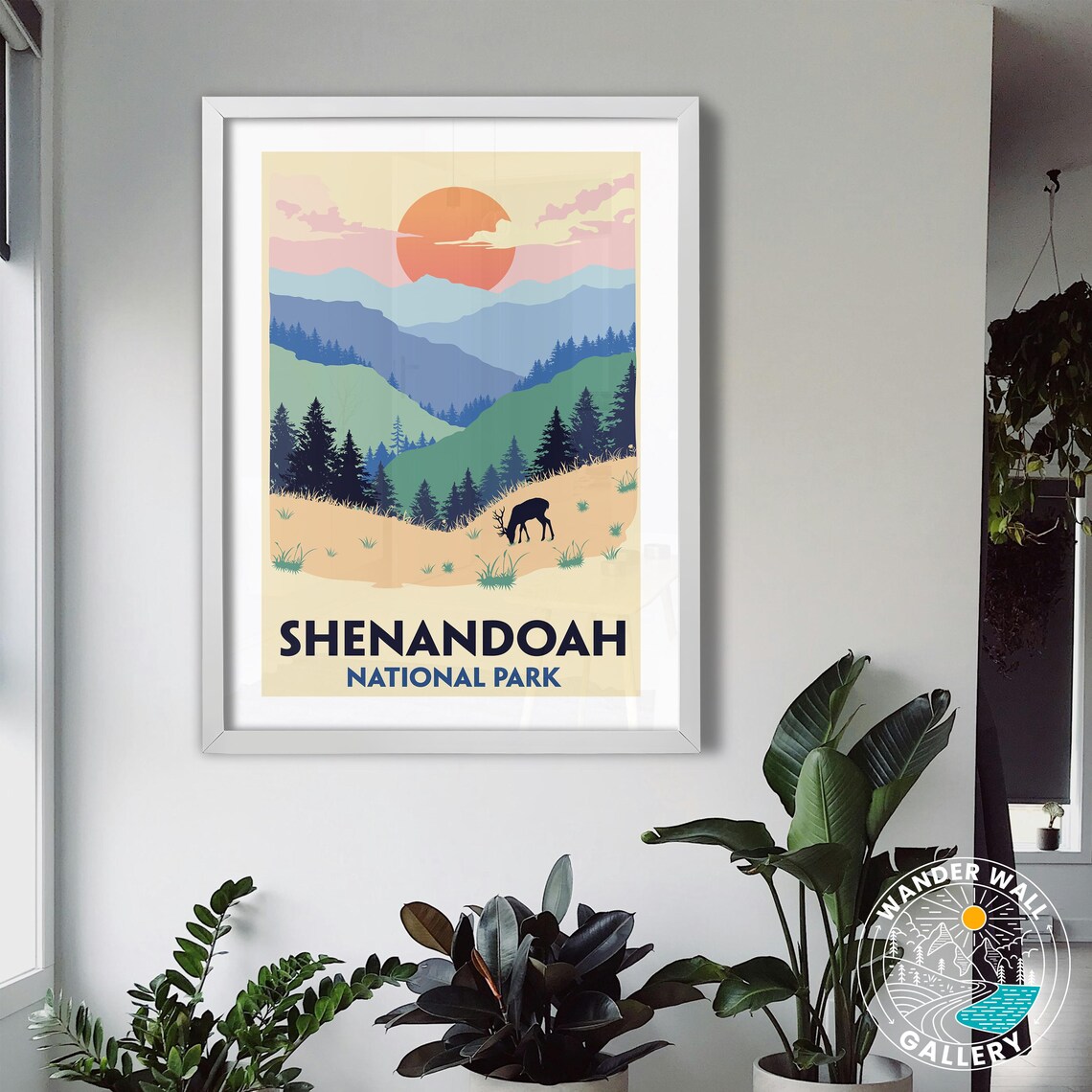 Shenandoah National Park Sunset Deer Blue Ridge Mountains Travel Poster - Image 3