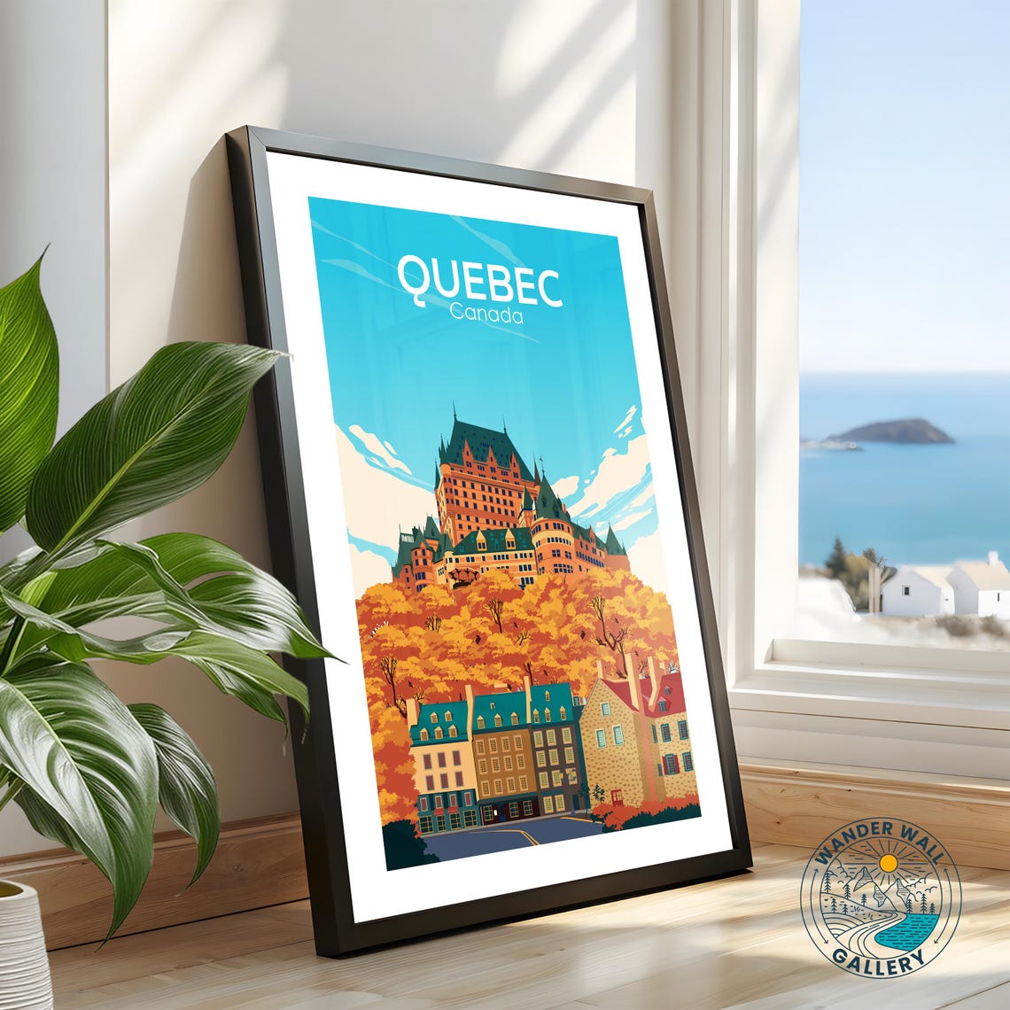 Quebec Canada Chateau Frontenac Autumn Cityscape Travel Poster - Image 2