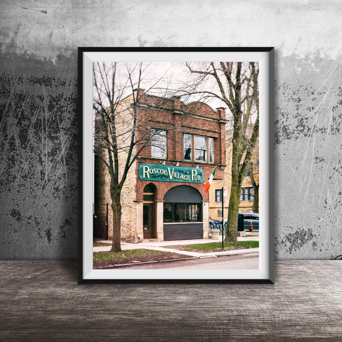 Roscoe Village Pub Chicago Irish Bar Sign Photography Poster