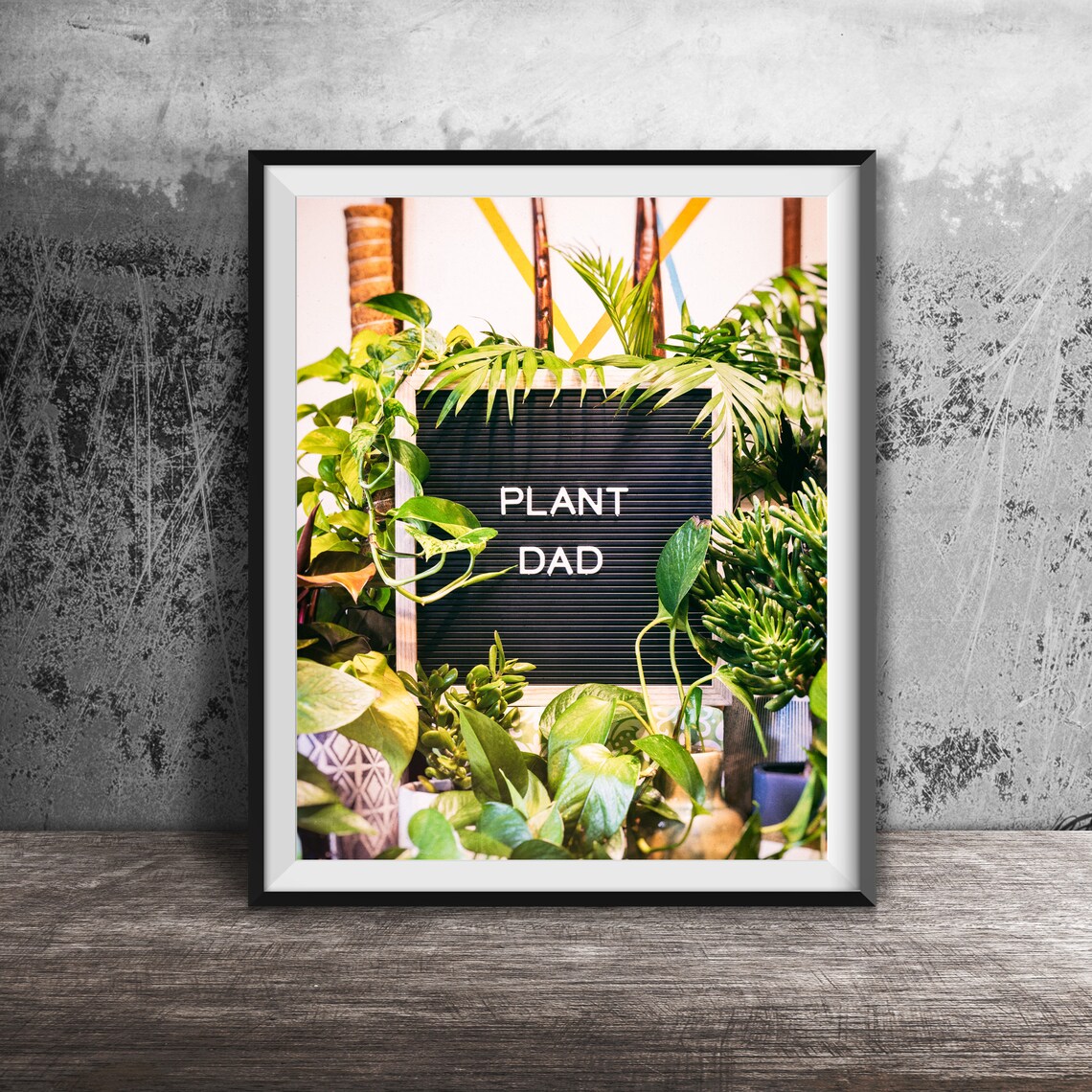 Plant Dad Black Letter Board Lush Houseplant Photo Funny Poster