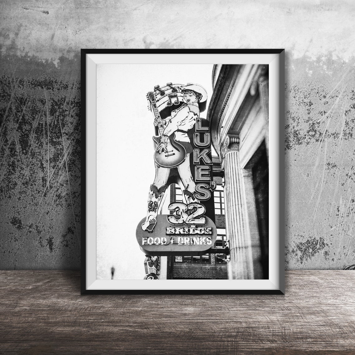 Lukes 32 Bridge Nashville Bar Neon Sign Photography Wall Art Photo Broadway Music City Photography Country Music Bar - Image 2