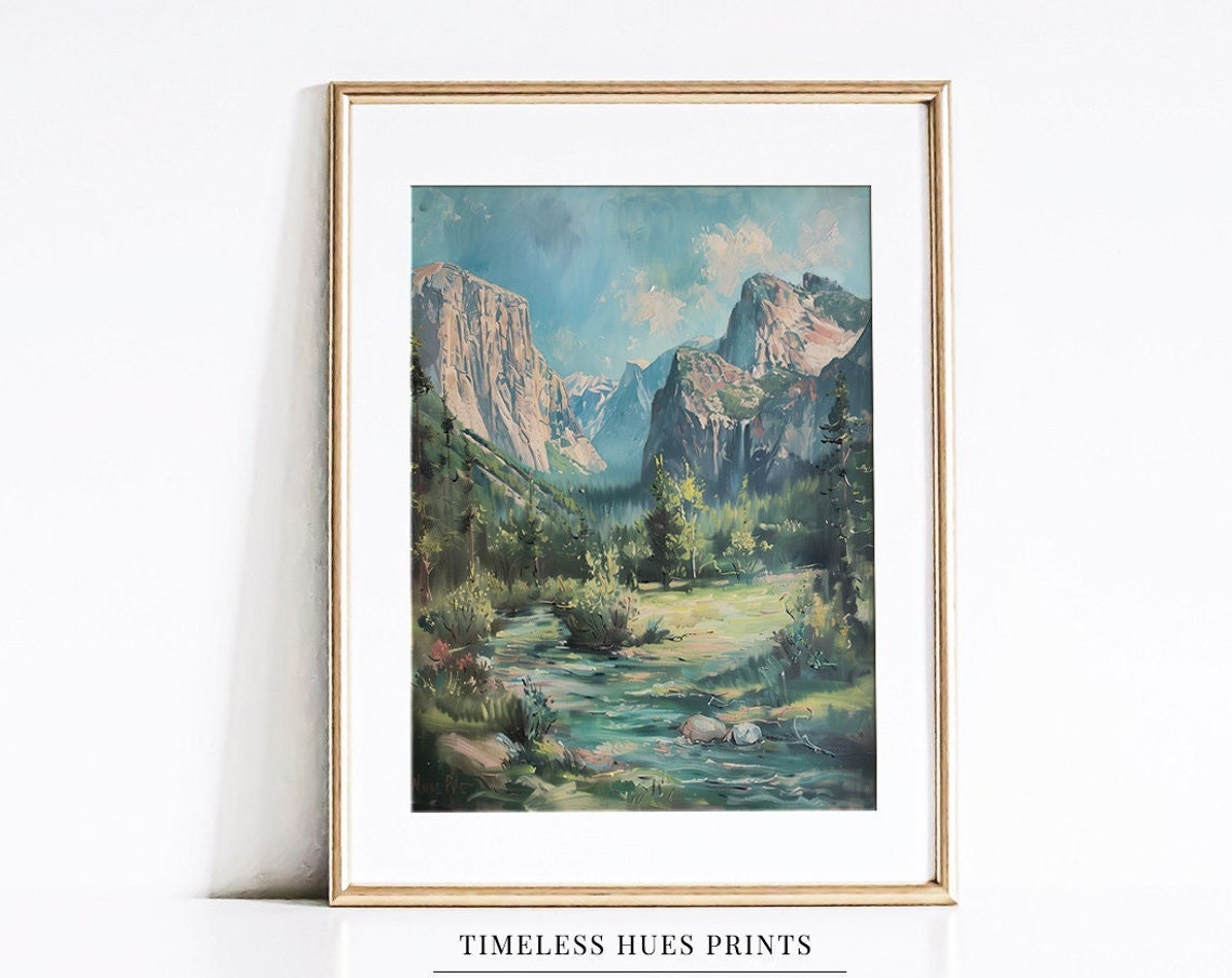 Yosemite Valley Granite Cliffs Winding River Wilderness Poster