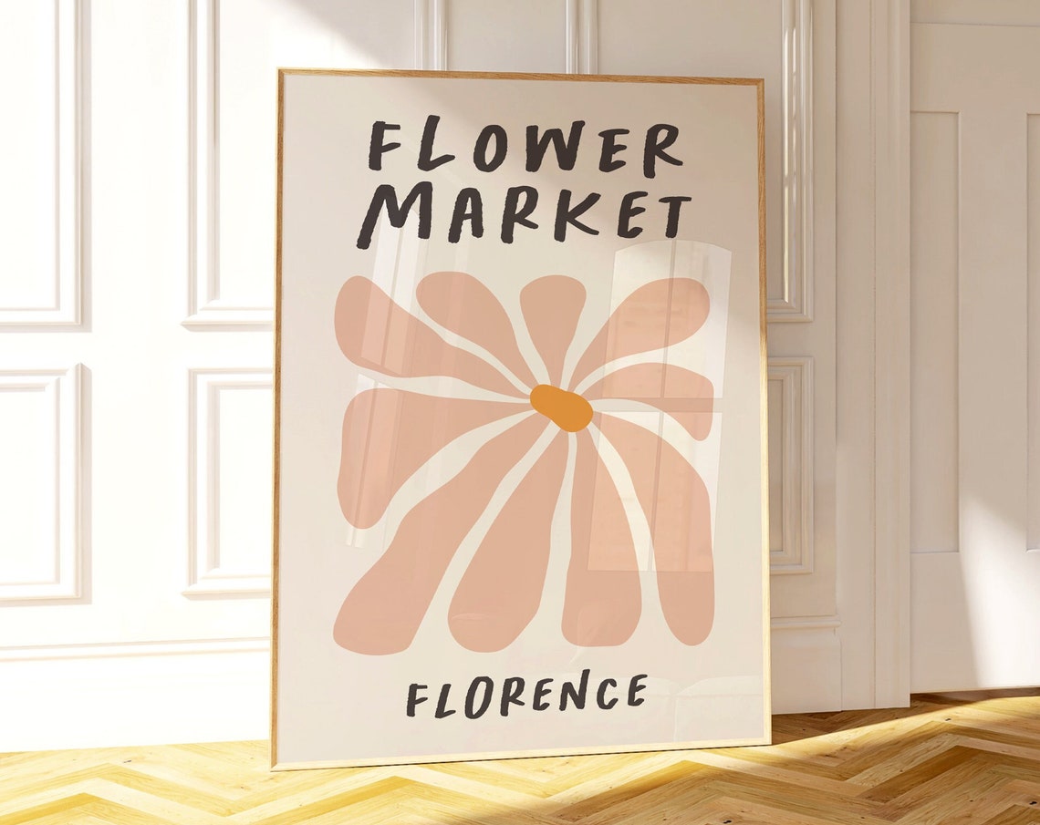 Flower Market Poster Florence Flower Market Print Abstract Floral Painting Cute Apartment Decor Abstract Floral Wall Art Matisse Print