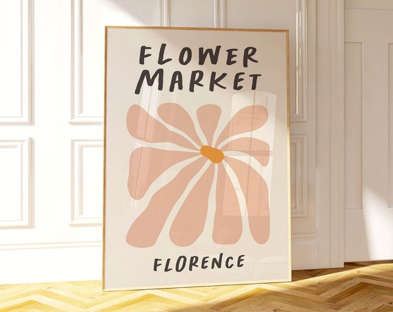 Flower Market Poster Florence Flower Market Print Abstract Floral Painting Cute Apartment Decor Abstract Floral Wall Art Matisse Print