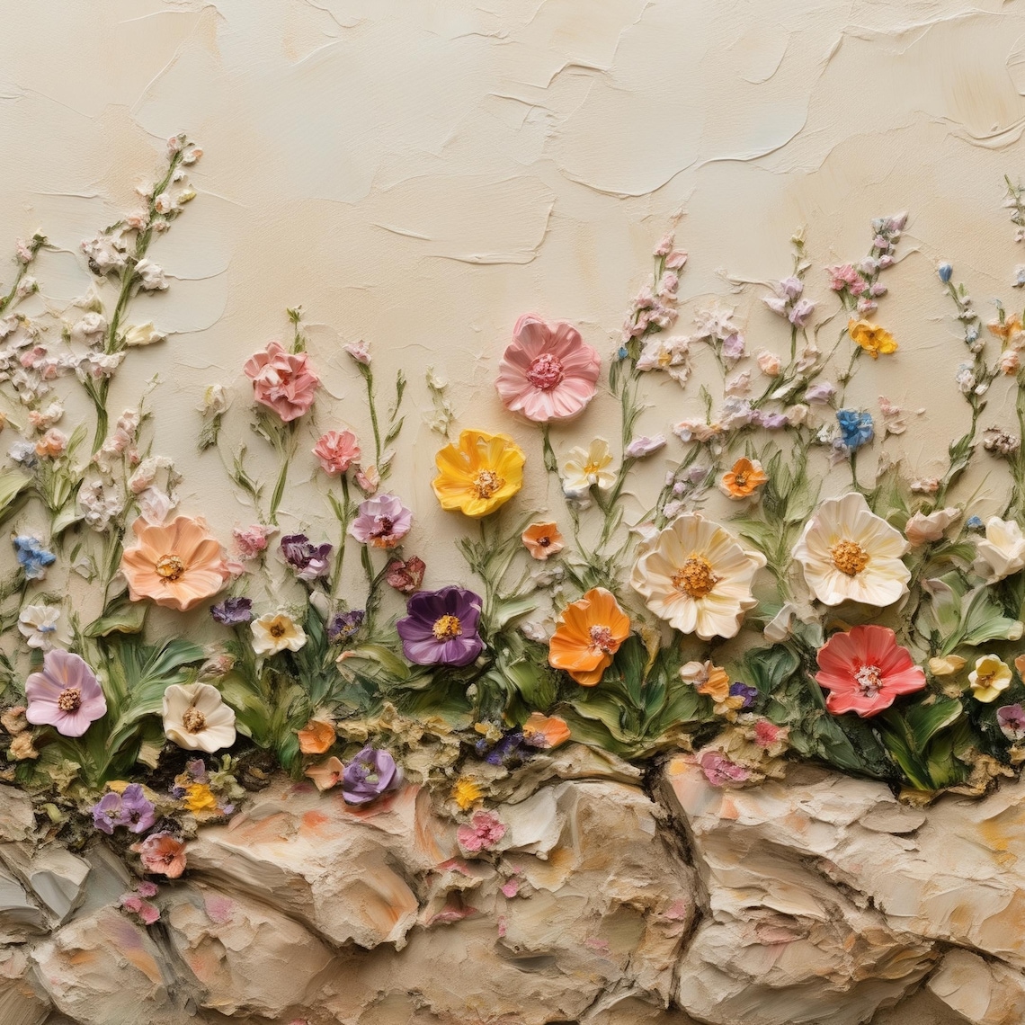 Cascading Wildflowers Art Print, Spring Garden Decor - Image 4