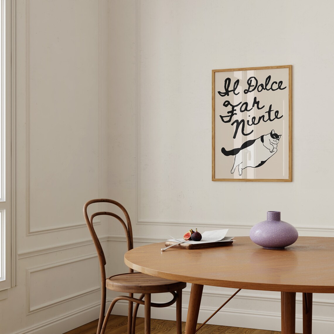 Il Dolce Far Niente Cute Cat Italian Quote Art Print - Image 2