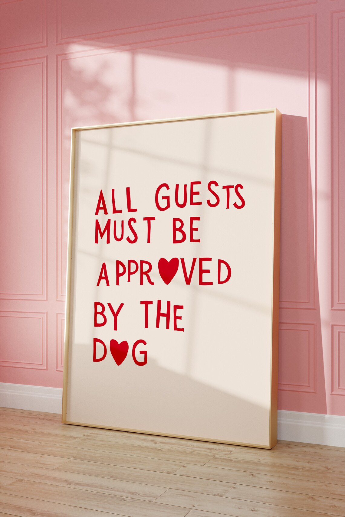 Funny Dog Print, Minimalist Heart Dog Owner Gift - Image 3