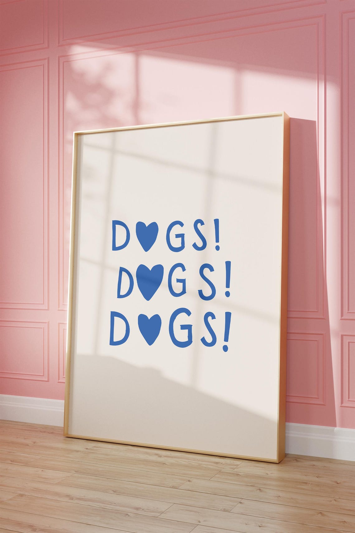 Blue Dogs Heart Typography Funny Dog Lover Poster for Pet Fans - Image 2