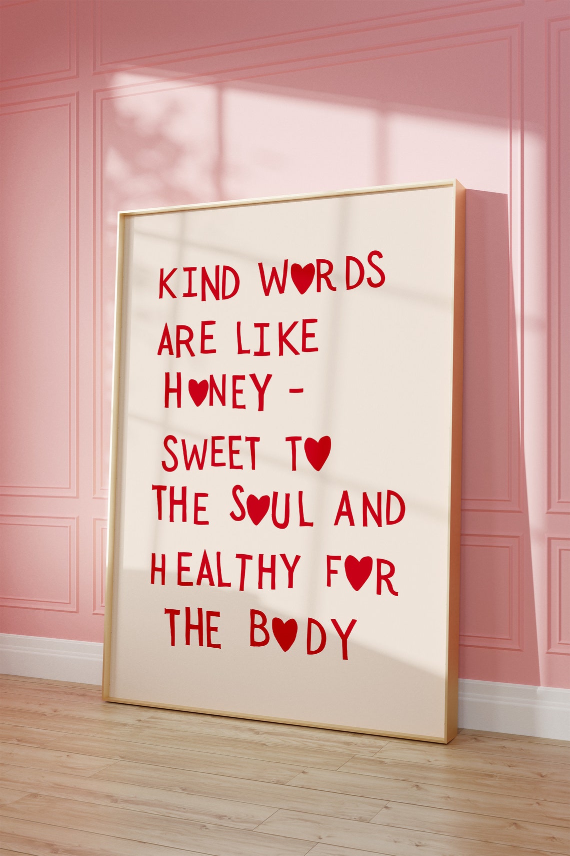 Kind Words Are Like Honey Sweet Red Heart Scripture Quote Poster - Image 3