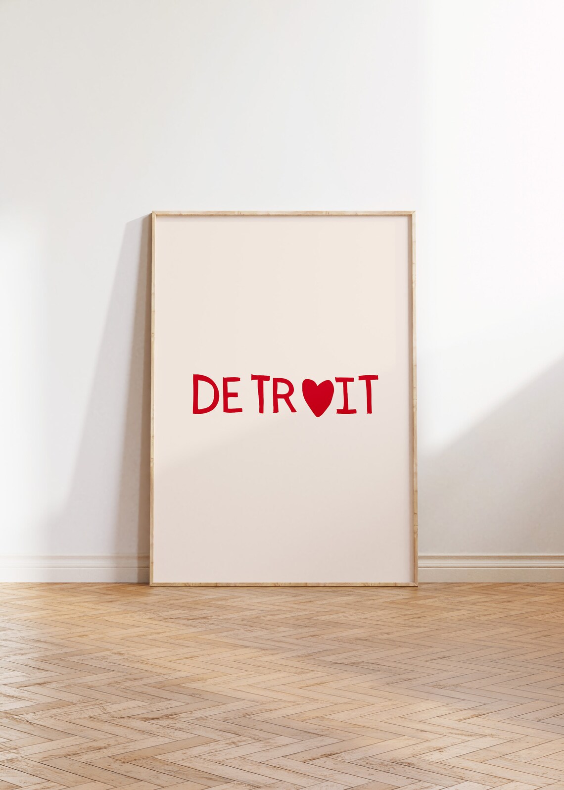 Detroit Michigan Heart Love Cute Minimalist City Pride Poster - Image 3