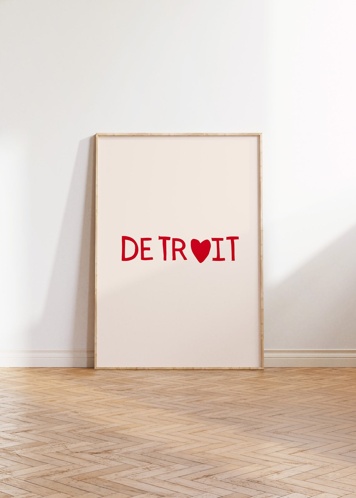 Detroit Michigan Print Detroit Mi Art Michigan Wall Art Detroit Poster Michigan Decor Minimalist Heart Print 1 Print - Image 3