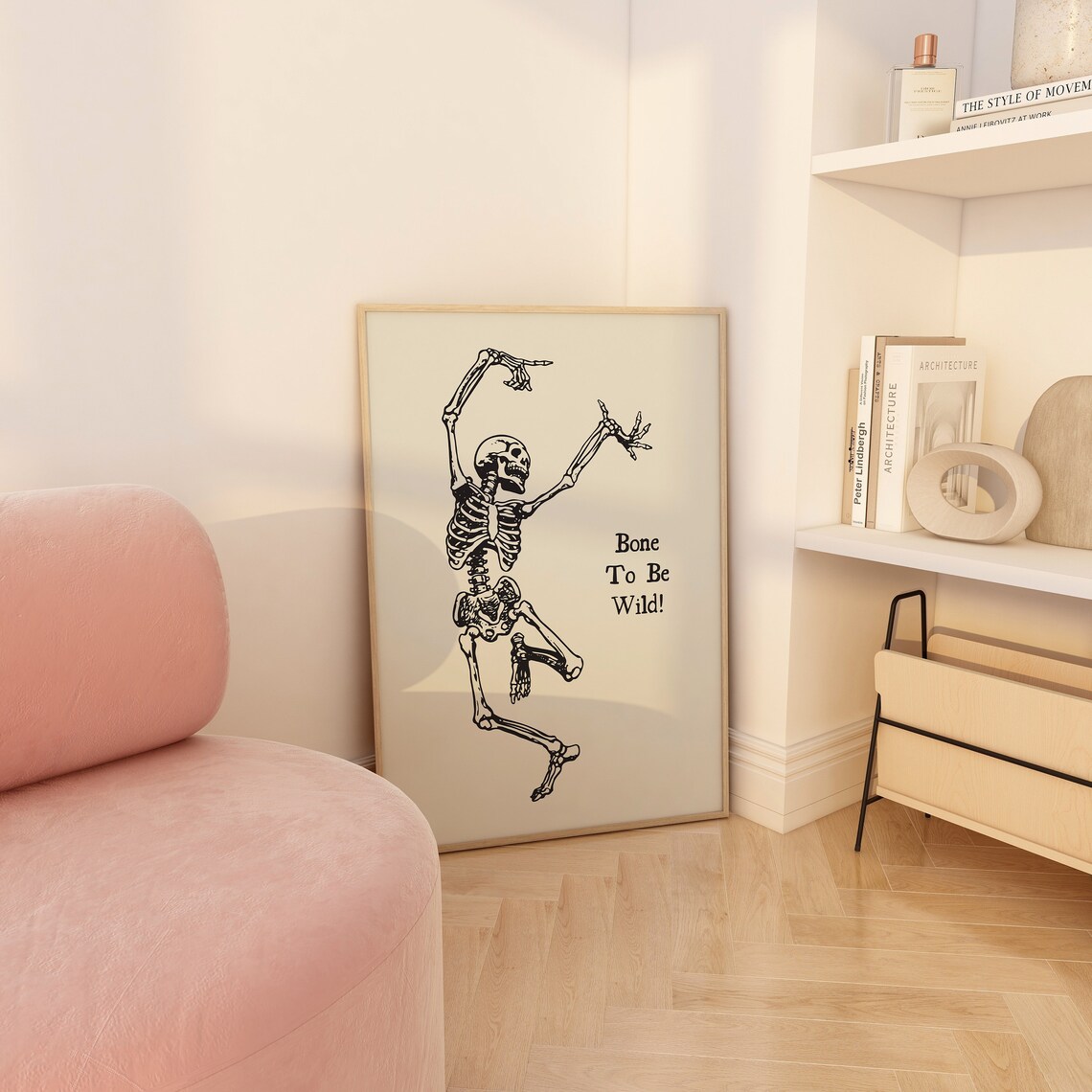 Vintage Skeleton Halloween Funny Quote Art Print - Image 3