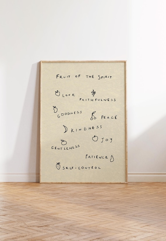 Fruit Of The Spirit Art Print Minimalist Christian Wall Digital Download