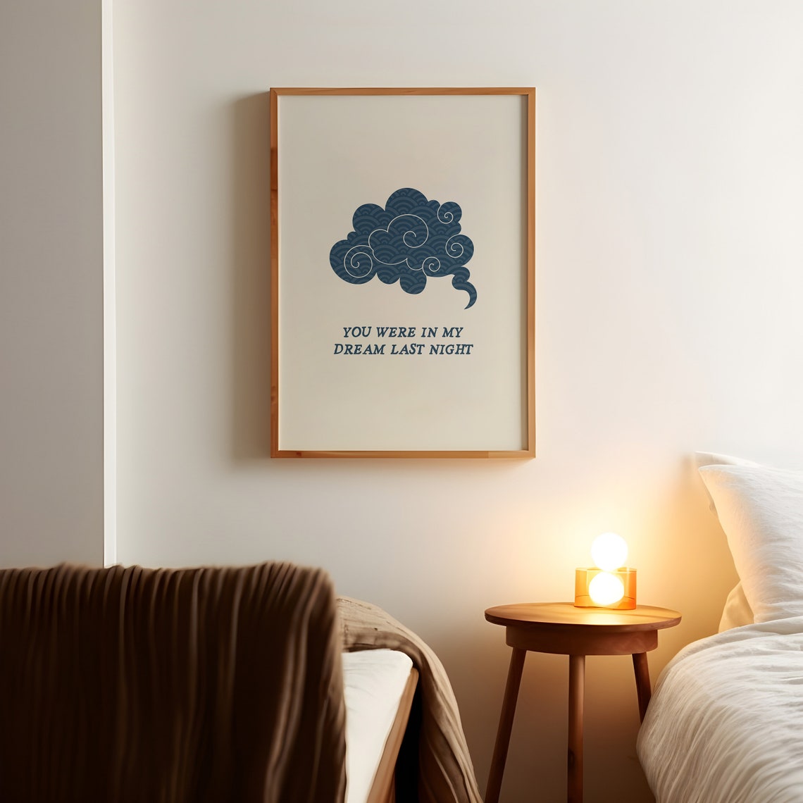 You Were In My Dream Last Night Cloud Quote Bedroom Decor Poster - Image 3