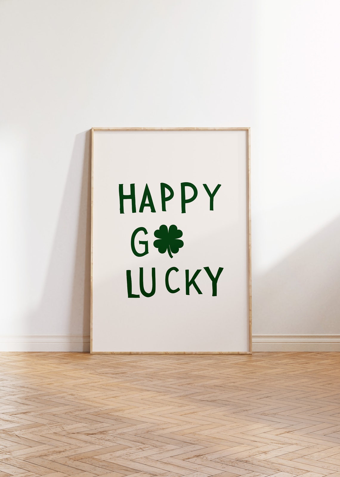 Happy Go Lucky Shamrock Green St Patricks Day Wall Decor Poster - Image 2