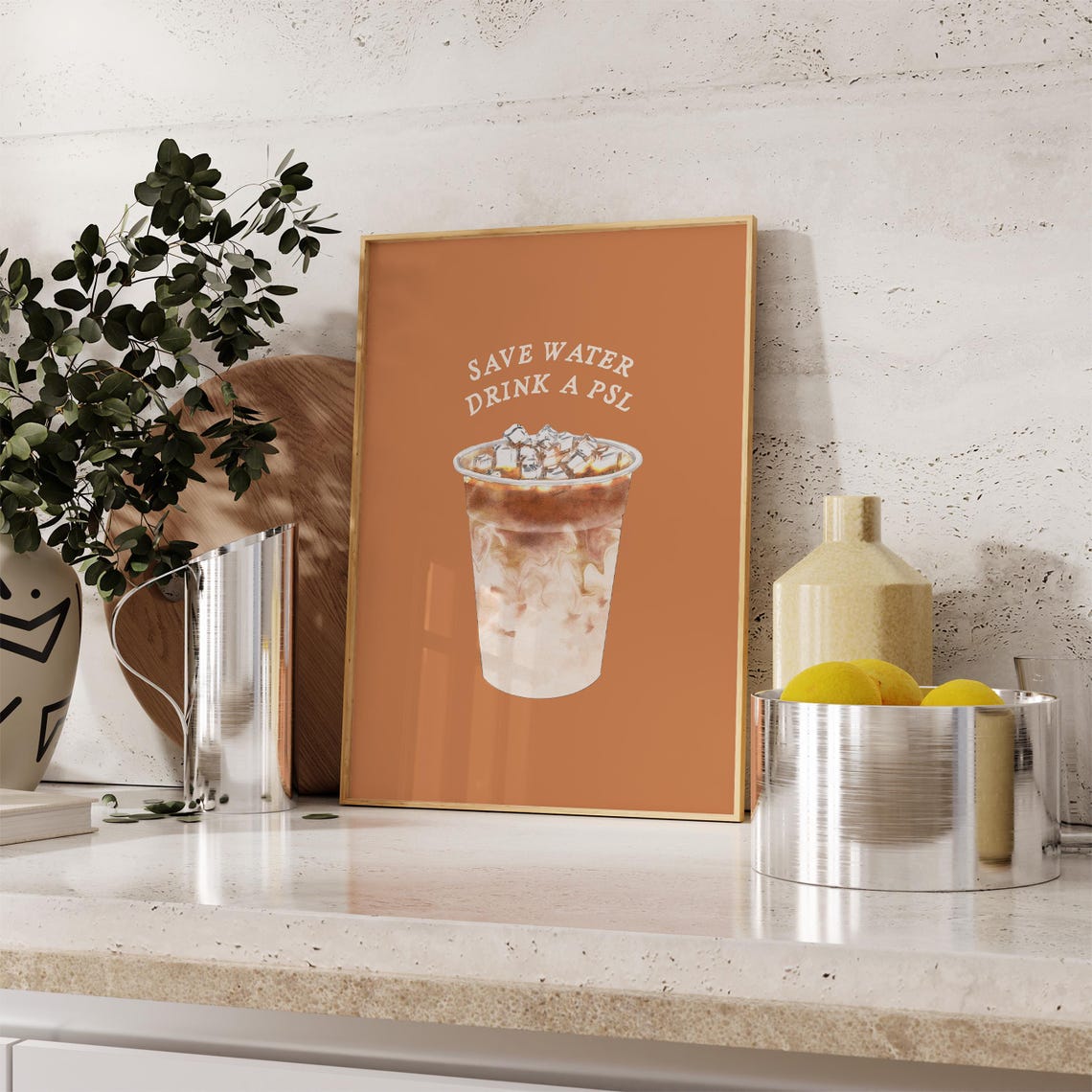 Pumpkin Spice Latte Print Fall Kitchen Wall Art Cute Autumn Decor Trendy Coffee Bar Print Funny Autumn Wall Art 1 Print - Image 4