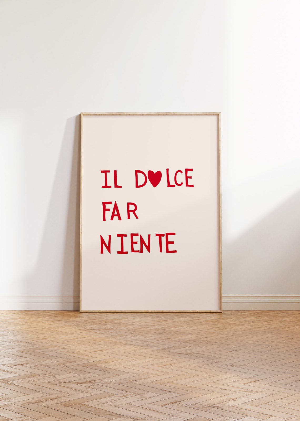 Red Il Dolce Far Niente Heart Typography Italian Quote Poster - Image 4