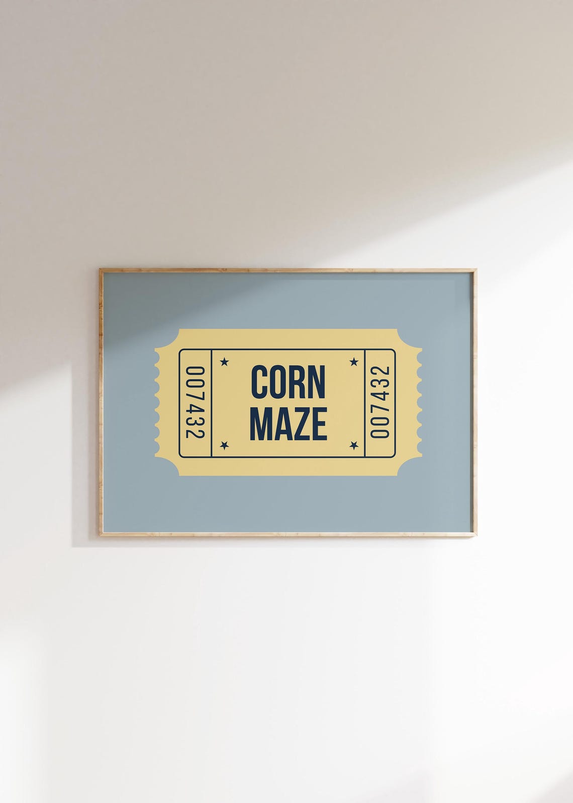 Corn Maze Tan Vintage Ticket Stub Cozy Autumn Horizontal Wall Art - Image 2
