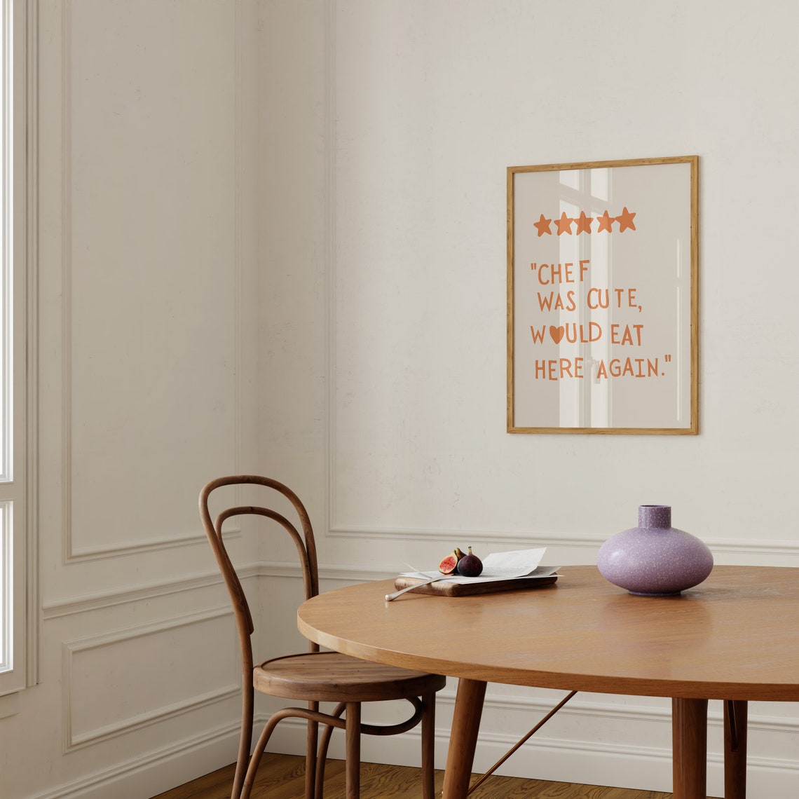 Chef Was Cute Would Eat Here Again Five Star Review Kitchen Poster - Image 3