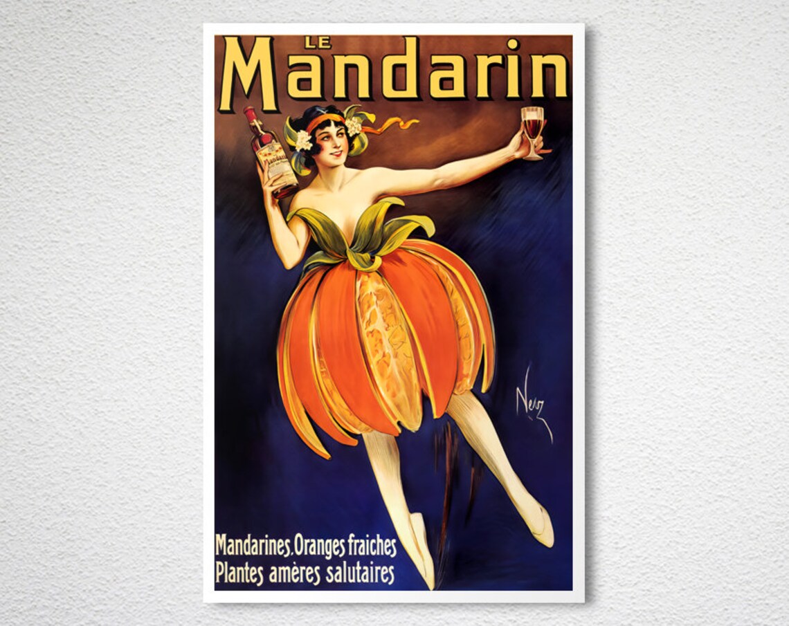 Le Mandarin Orange Liqueur Woman Vintage French Spirits Poster - Image 2