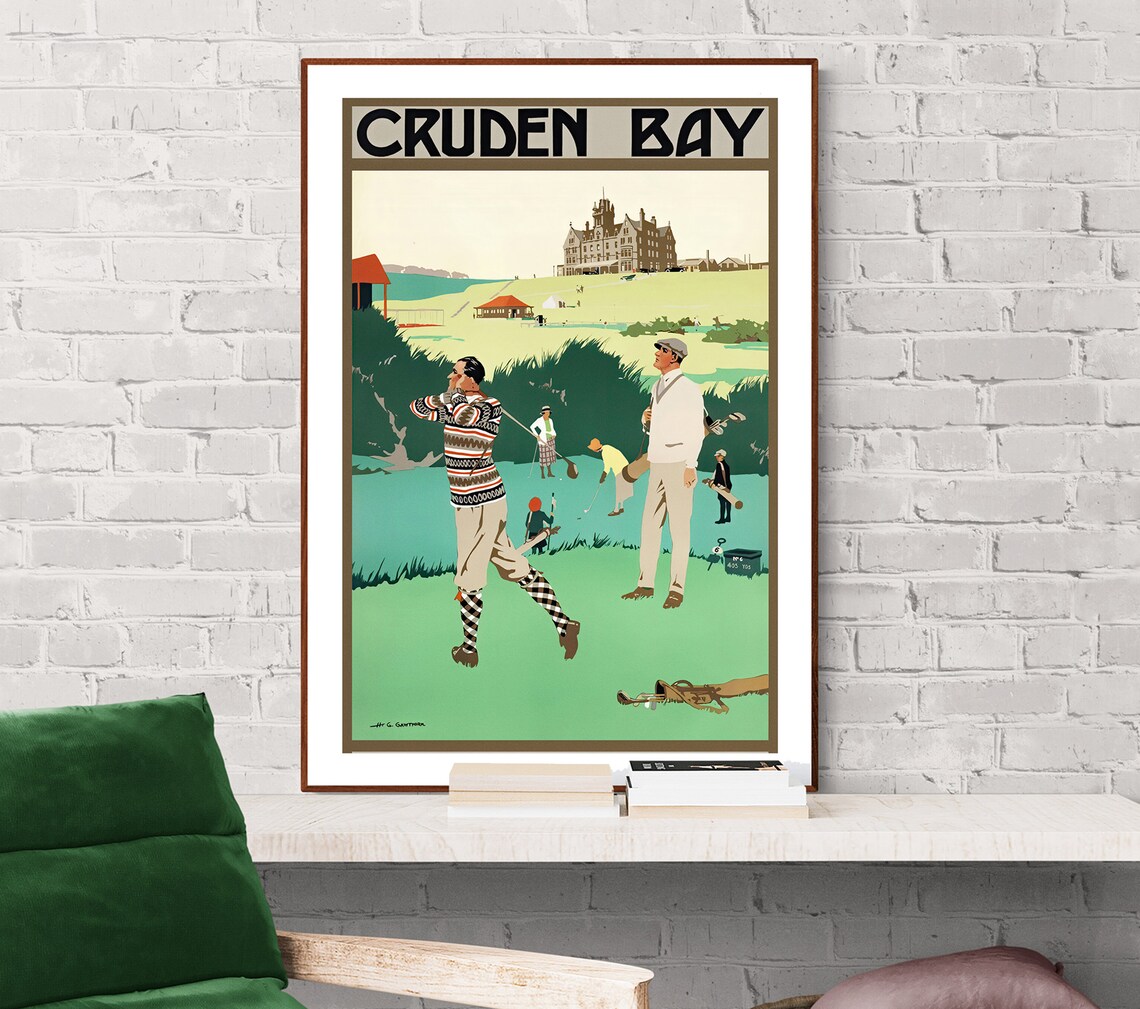Cruden Bay Scotland Golf Course Vintage Railway Travel Poster