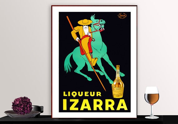 Liqueur Izarra Vintage Fooddrink Poster Poster Paper Or Print Gift Idea Wall Decor