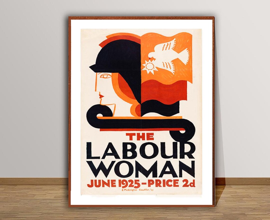 The Labour Woman June 1925 Magazine Cover Art Deco Woman Profile Poster - Image 3