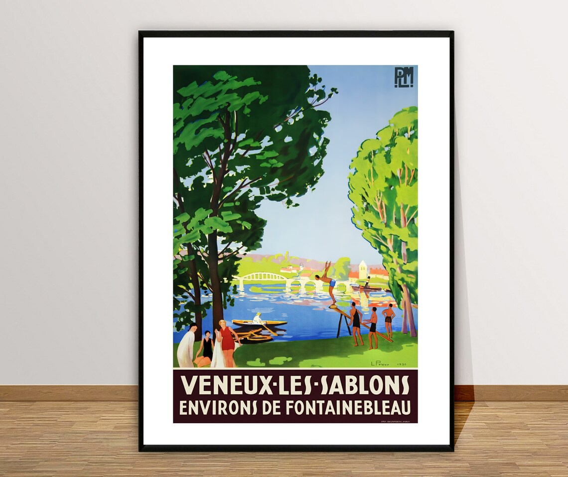 Veneux Les Sablons France Vintage Travel Poster - Image 2