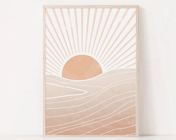Sunrise Abstract Art Print, Modern Minimalist