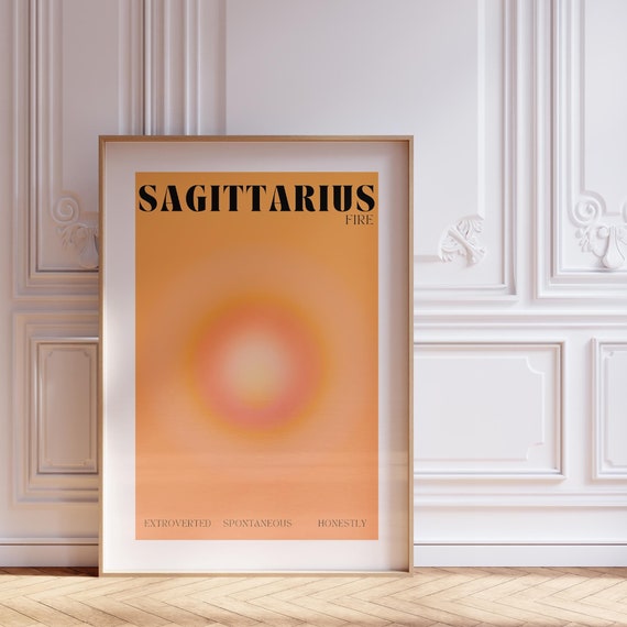 Aura Sagittarius Zodiac Poster Aesthetic Wall Art Astrology Gifts Manifestation Decor Sagittarius Gift Aura Poster Gifts For Her