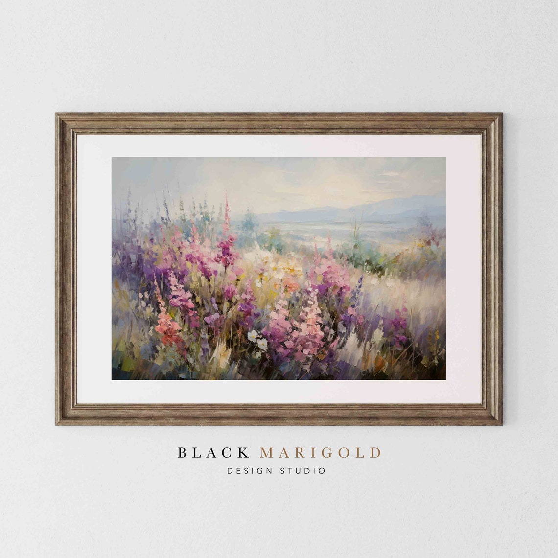 Soft Lilac Blooms Over Misty Valley Impressionist Floral Poster - Image 2