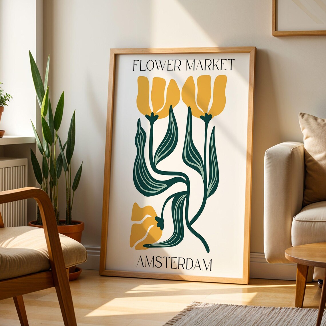 Amsterdam Flower Market, Matisse Style Art Print - Image 2