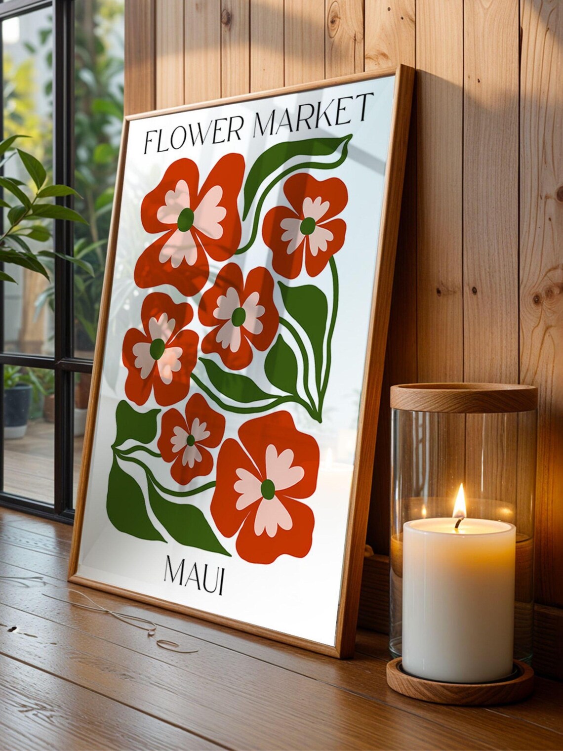 Maui Flower Market Print, Matisse Style Botanical - Image 3