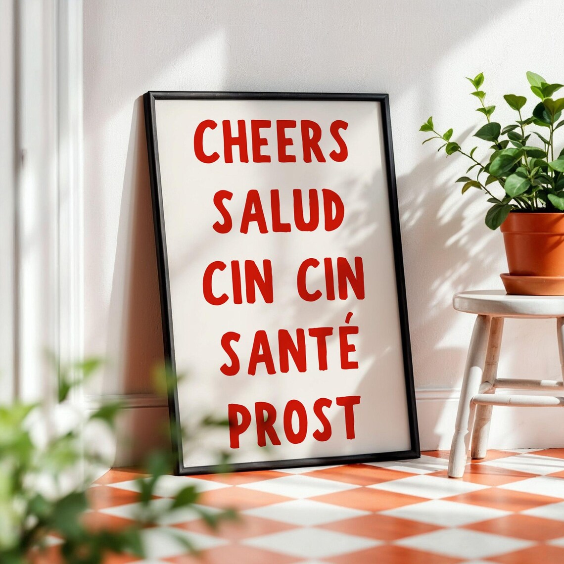 Cheers Sign Bar Decor, Art Print - Image 2