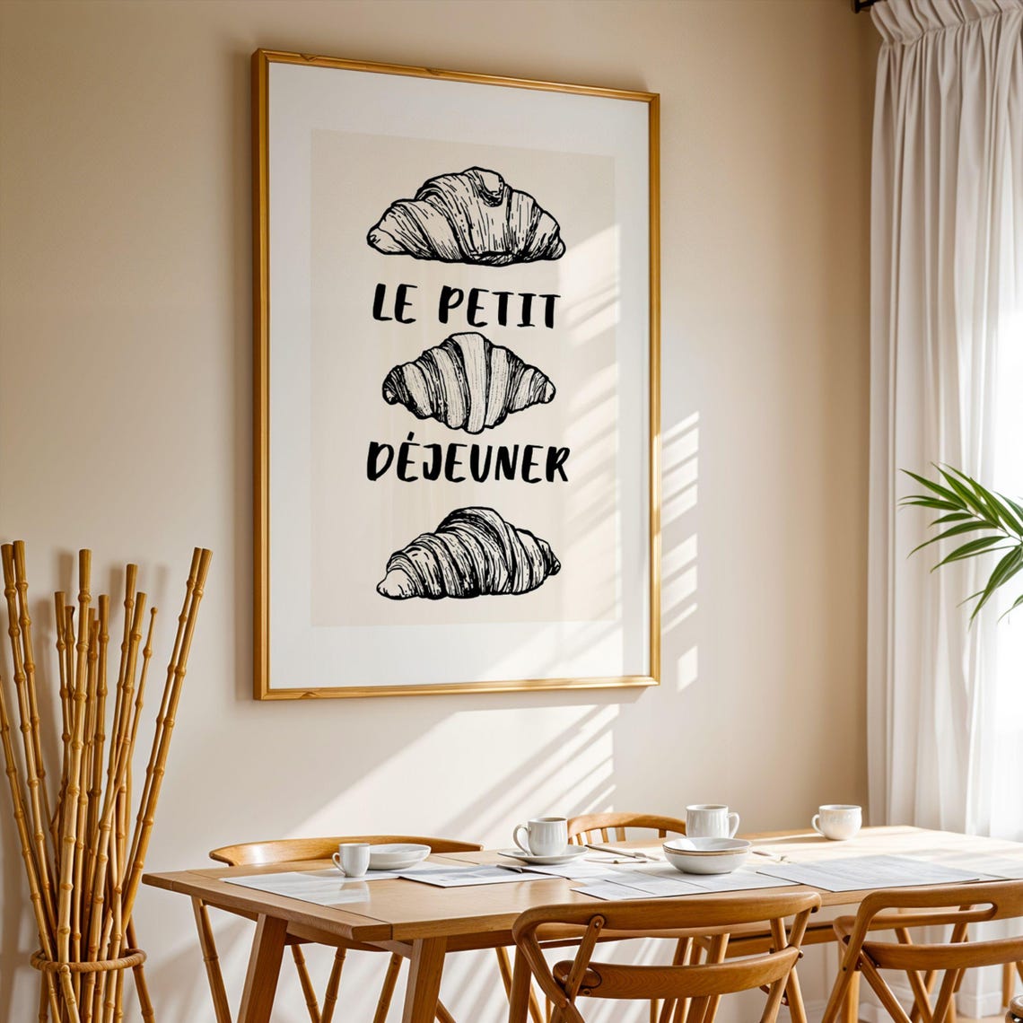 French Kitchen Croissant, Breakfast Bakery Decor Poster - Image 3