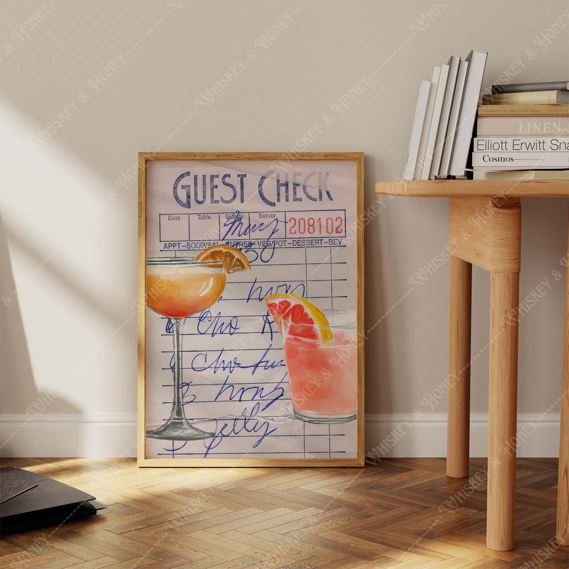 Guest Check Vintage Restaurant Ticket Cocktail Bar Decor Poster - Image 2