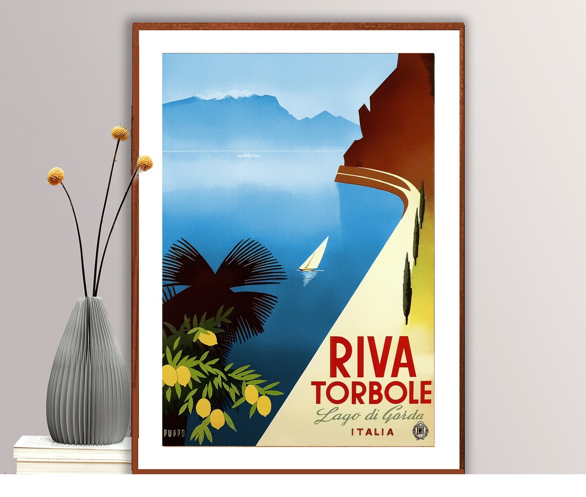 Riva Torbole Lago Di Garda Vintage Travel Poster