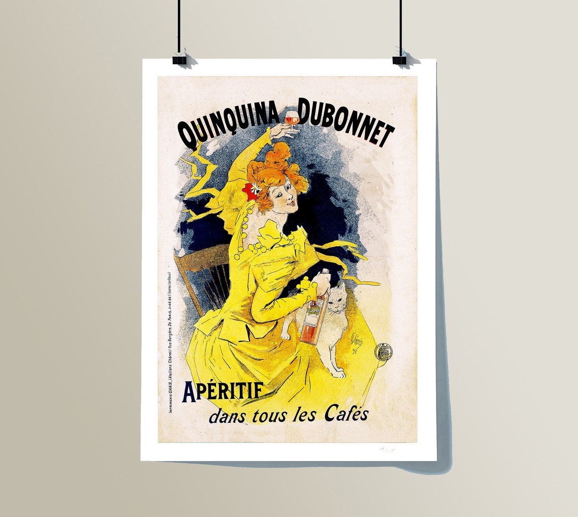 Quinquina Dubonnet Redhead Aperitif Vintage French Poster Art - Image 2