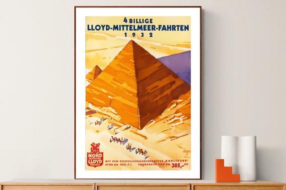 4 Billige Lloyd Mittelmeer Fahrten Vintage Travel Poster Poster Paper Or Print Gift Idea Wall Decor