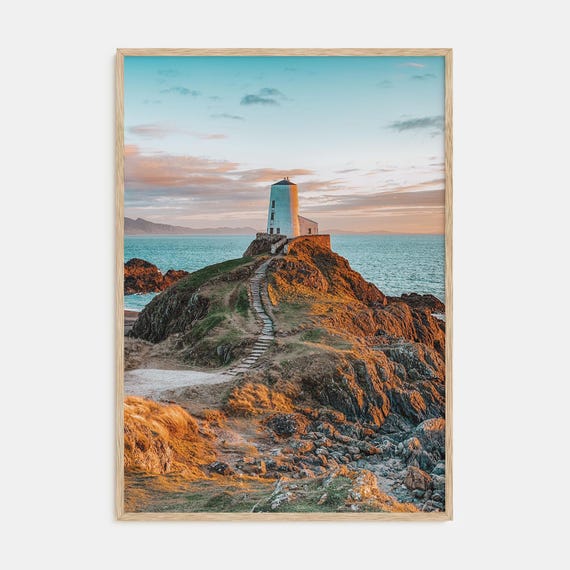 Lighthouse Color Photography Art Print, Nautical Decor