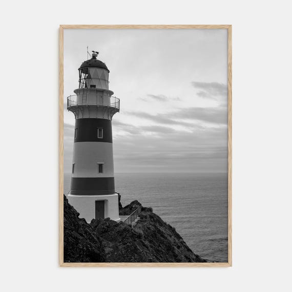 Fine Art Lighthouse Print Black White Photography Poster Nautical Wall Art Decor Ocean Home Decor