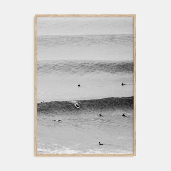 Surfer Black and White Photography, Coastal Art Print