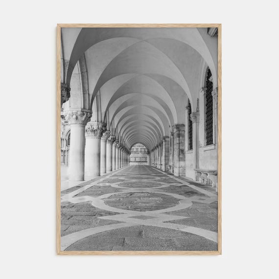 Archway Black White Photography Poster, Modern Minimalist