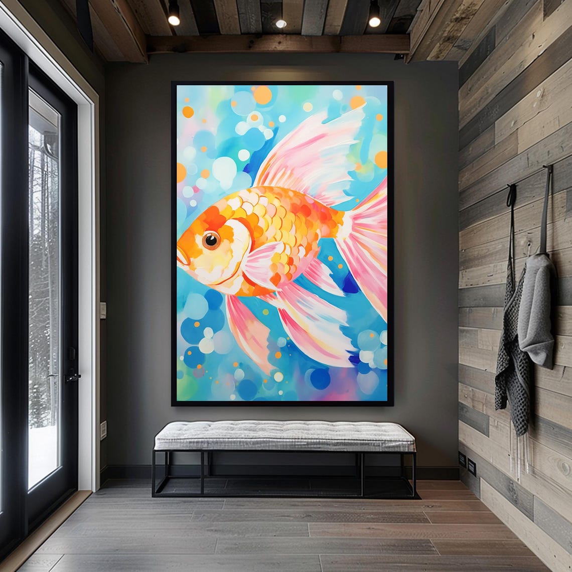 Japanese Fish Decor Bathroom Wall Decor Aquarium Art Wall Hanging Unique Gifts Wall Decor Minimalist Art Maximalist Decor Home Decor - Image 5